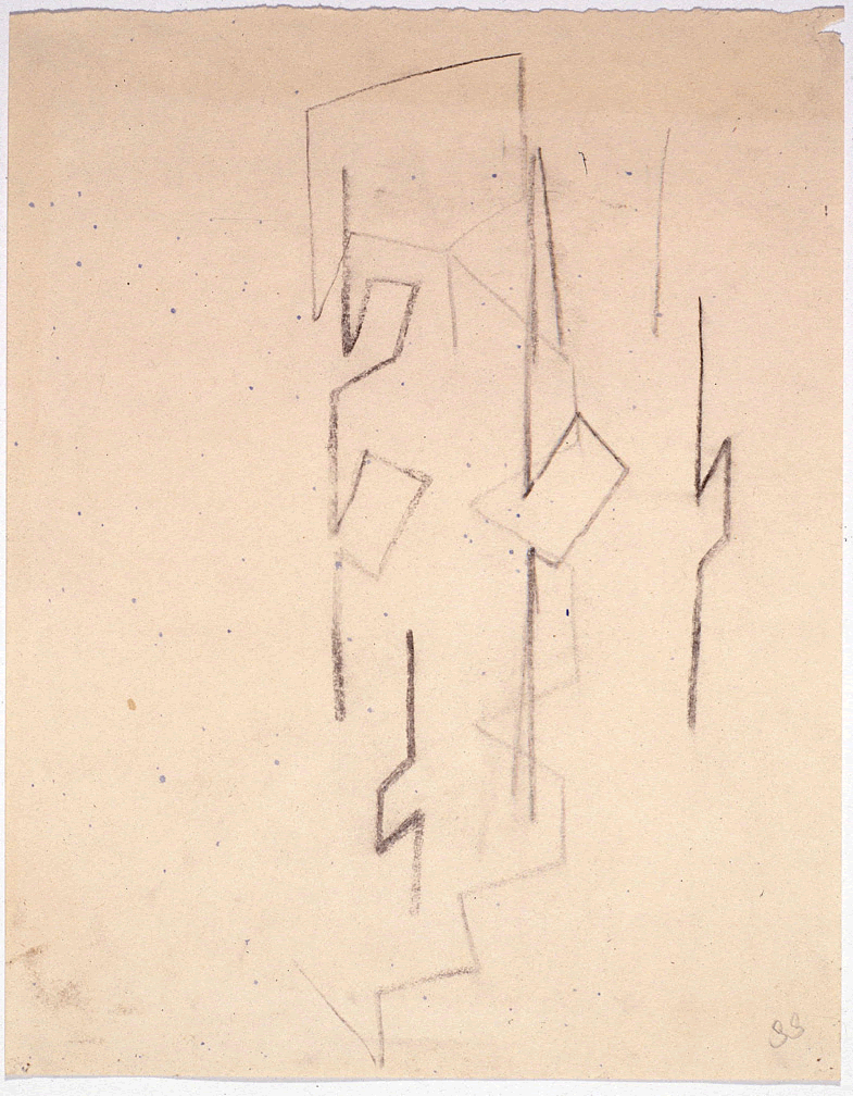 recovered reproduction  –  untitled charcoal drawing on paper  –  1988